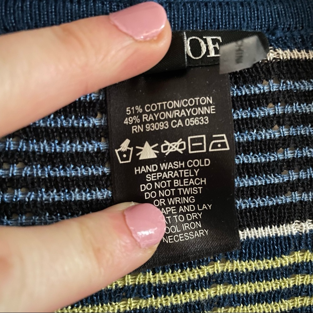 Nic+Zoe V Neck Striped Knit Pullover Baggy Loose Fit Sweater Size Medium - Picture 3 of 6